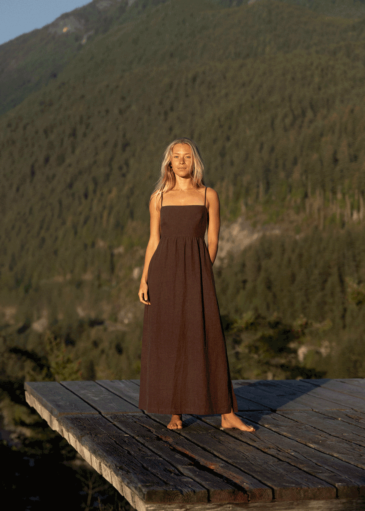 henley midi dress Rib Henley Midi Dress With Puff Sleeves | Fit and Flare