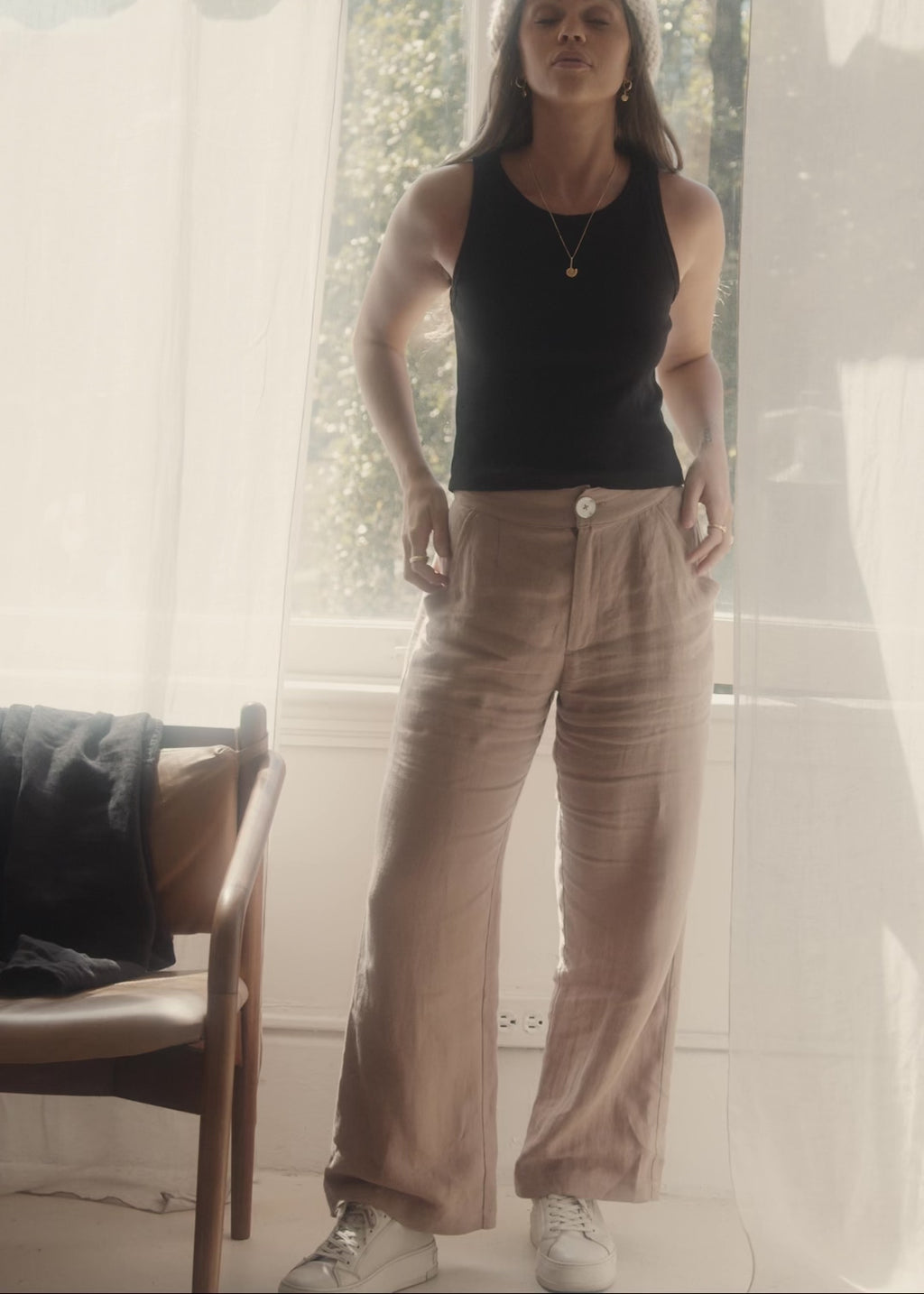 The Sorrento Trouser paired with the Rae Tank.
