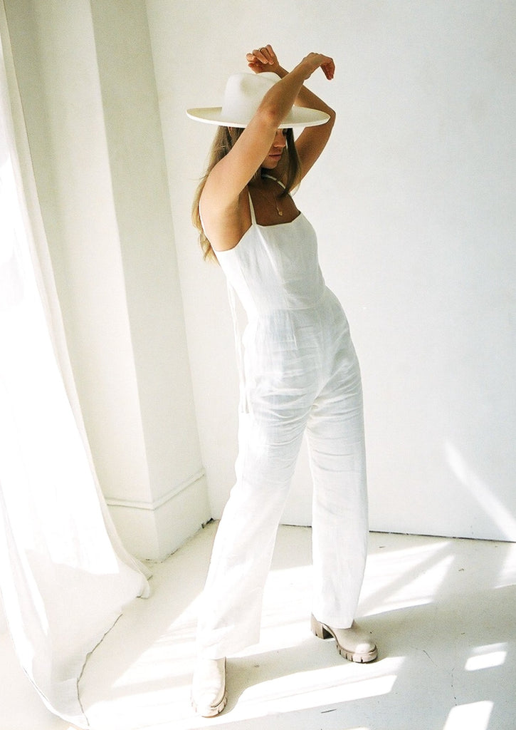 The Marlo Jumpsuit in Coconut.